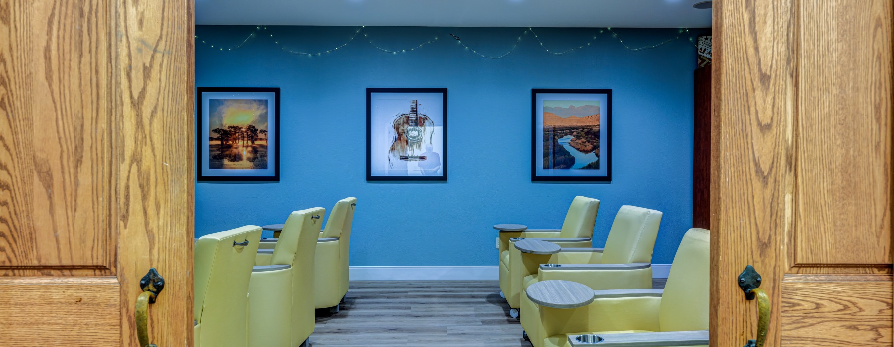 Open doors to movie theater